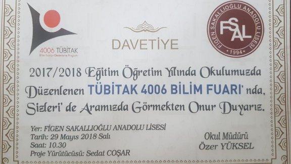 Figen Sakallıoğlu Anadolu Lisesi TÜBİTAK 4006 Bilim Fuarı 